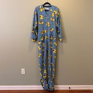 Rubber Ducks Adult Footed PJ + Drop Seat/Night Cap